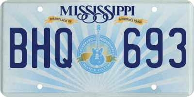MS license plate BHQ693