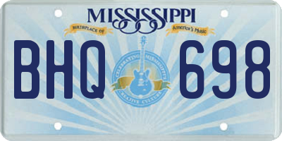 MS license plate BHQ698