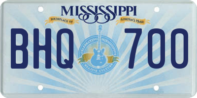 MS license plate BHQ700