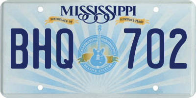 MS license plate BHQ702