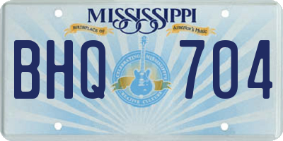 MS license plate BHQ704