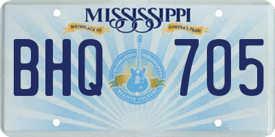 MS license plate BHQ705