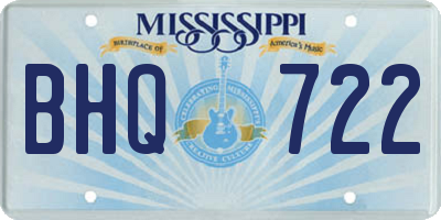 MS license plate BHQ722