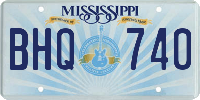 MS license plate BHQ740