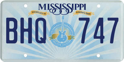 MS license plate BHQ747