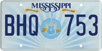 MS license plate BHQ753
