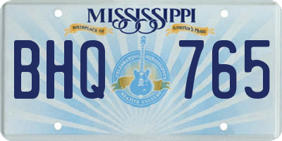 MS license plate BHQ765