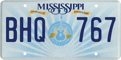 MS license plate BHQ767
