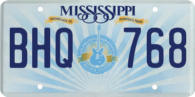 MS license plate BHQ768