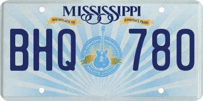 MS license plate BHQ780