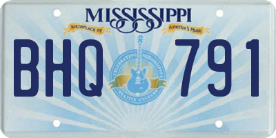 MS license plate BHQ791