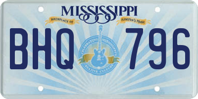 MS license plate BHQ796
