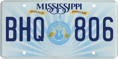 MS license plate BHQ806