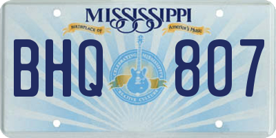 MS license plate BHQ807