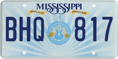 MS license plate BHQ817