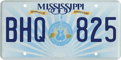 MS license plate BHQ825
