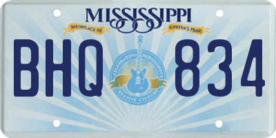 MS license plate BHQ834