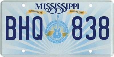 MS license plate BHQ838