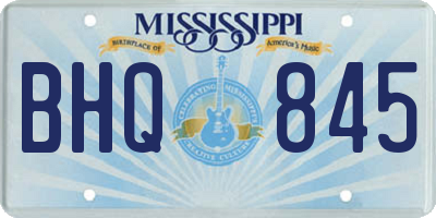 MS license plate BHQ845