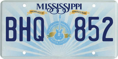 MS license plate BHQ852