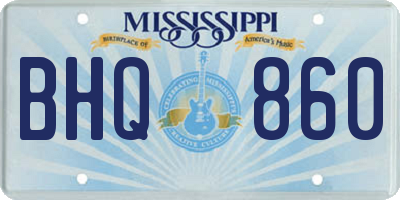 MS license plate BHQ860
