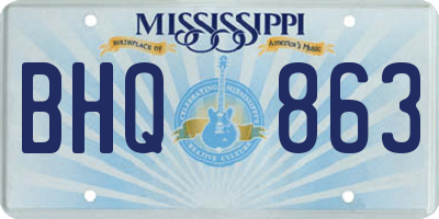 MS license plate BHQ863