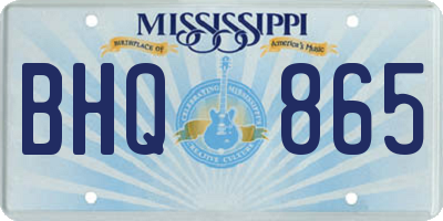 MS license plate BHQ865