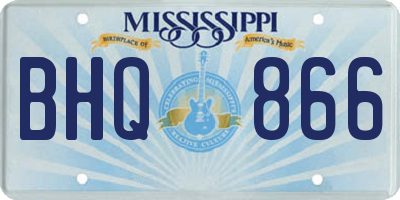 MS license plate BHQ866