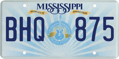 MS license plate BHQ875