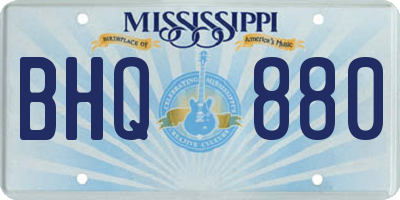 MS license plate BHQ880