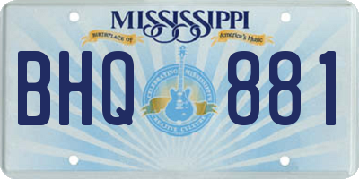 MS license plate BHQ881