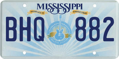 MS license plate BHQ882