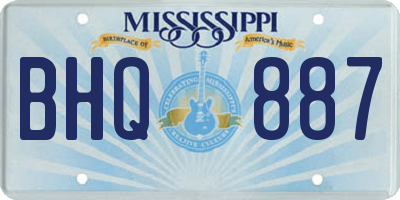 MS license plate BHQ887