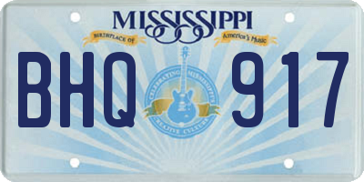 MS license plate BHQ917