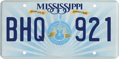 MS license plate BHQ921