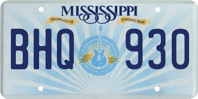 MS license plate BHQ930