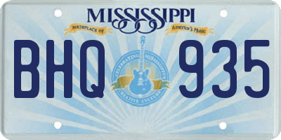 MS license plate BHQ935
