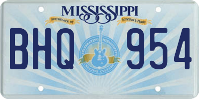 MS license plate BHQ954