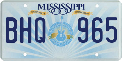 MS license plate BHQ965