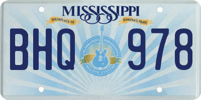MS license plate BHQ978