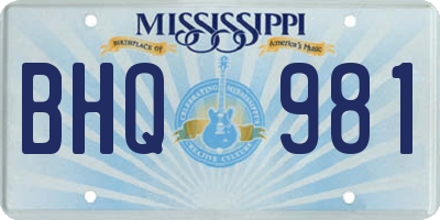 MS license plate BHQ981