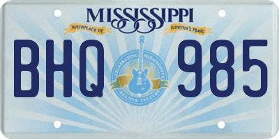 MS license plate BHQ985
