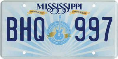 MS license plate BHQ997