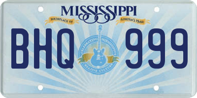 MS license plate BHQ999