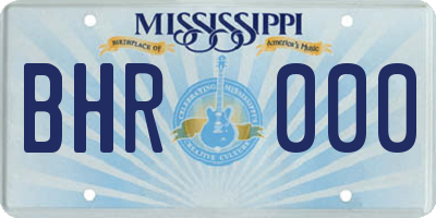 MS license plate BHR000