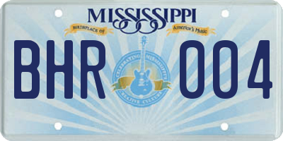 MS license plate BHR004