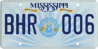 MS license plate BHR006