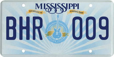 MS license plate BHR009