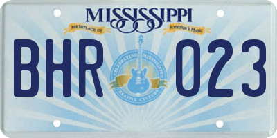 MS license plate BHR023