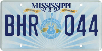 MS license plate BHR044